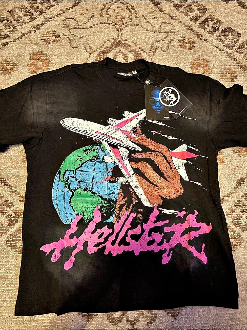 Travis Scott Worldwide 2024 Graphic Tee in Black & Pink Size Medium NWT
